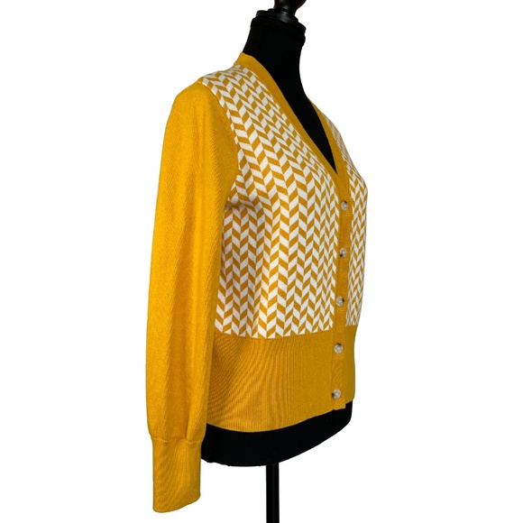 Cotton Blend Chevron Cardigan - Picture 5 of 12